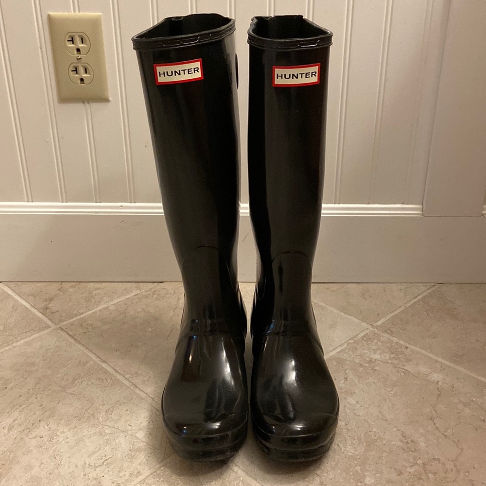 Hunter Black Tall Rain Boots